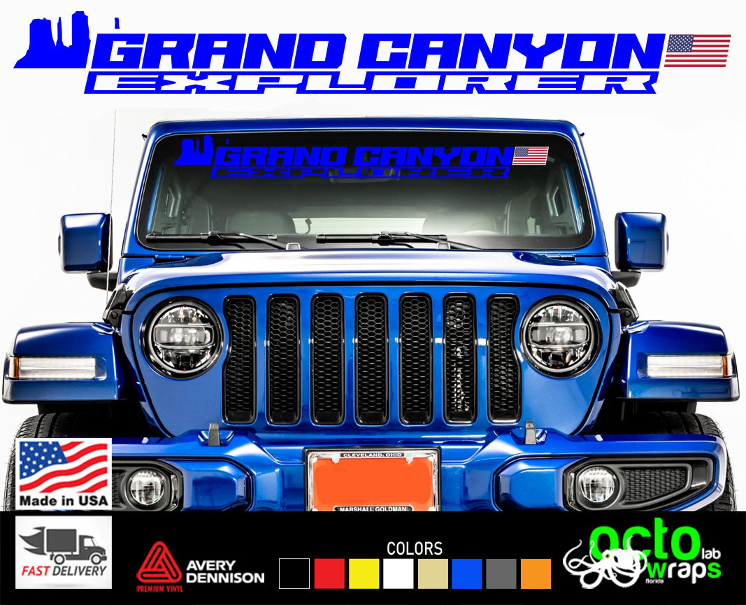 Jeep Wrangler windshield decal sticker GRAND CANYON EXPLORER Octo Lab