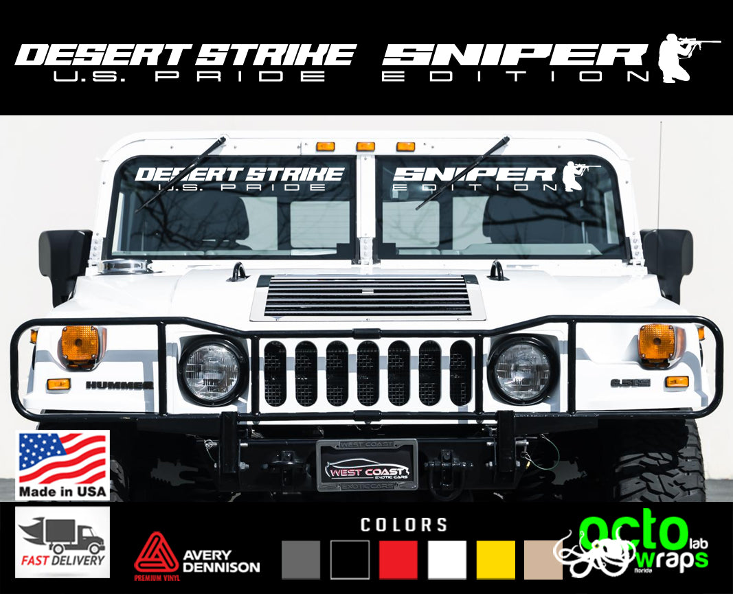 HUMMER H1 windshield decal sticker Desert Strike Edition – Octo Lab ...