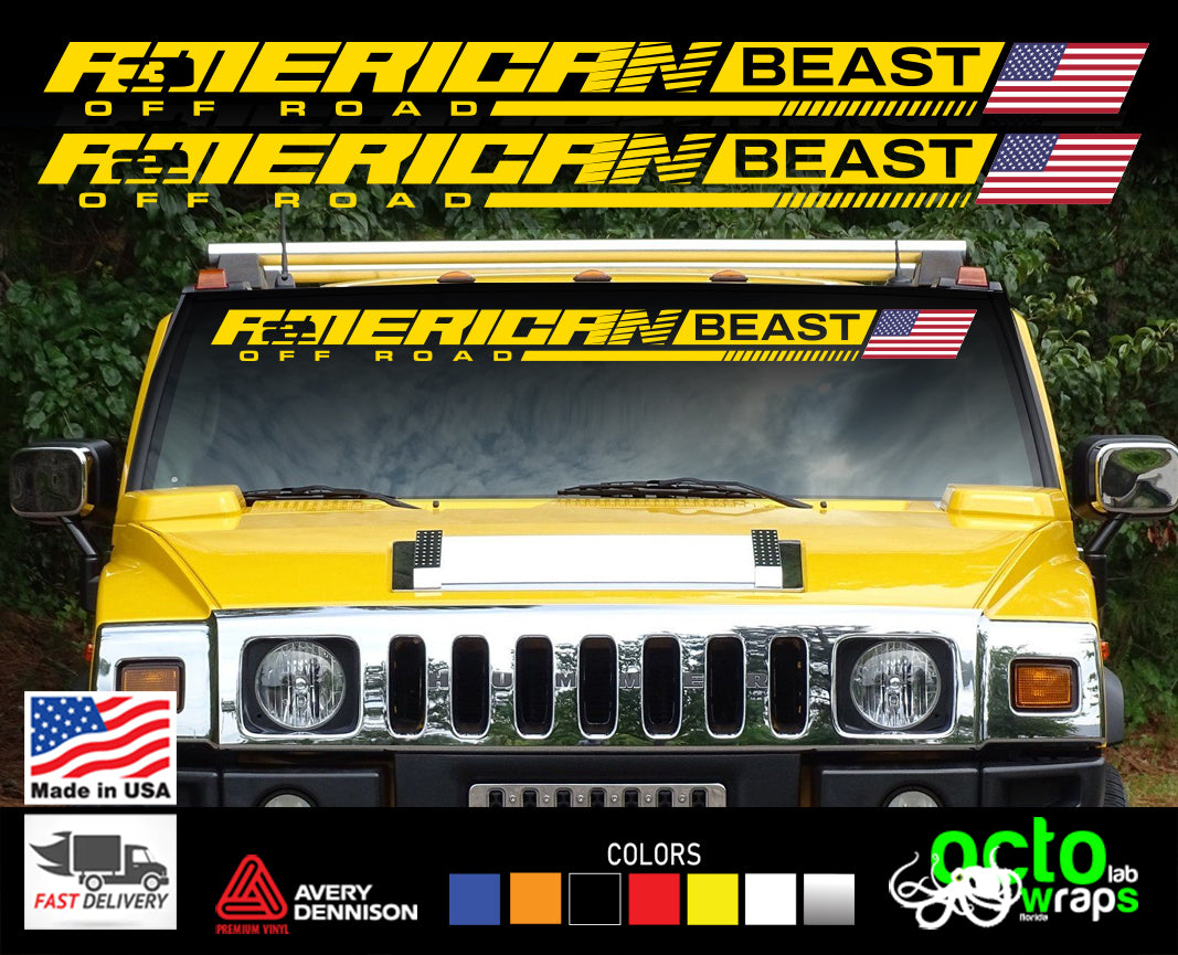 HUMMER H2 H3 Off Road windshield decal sticker AMERICAN BEAST – Octo ...