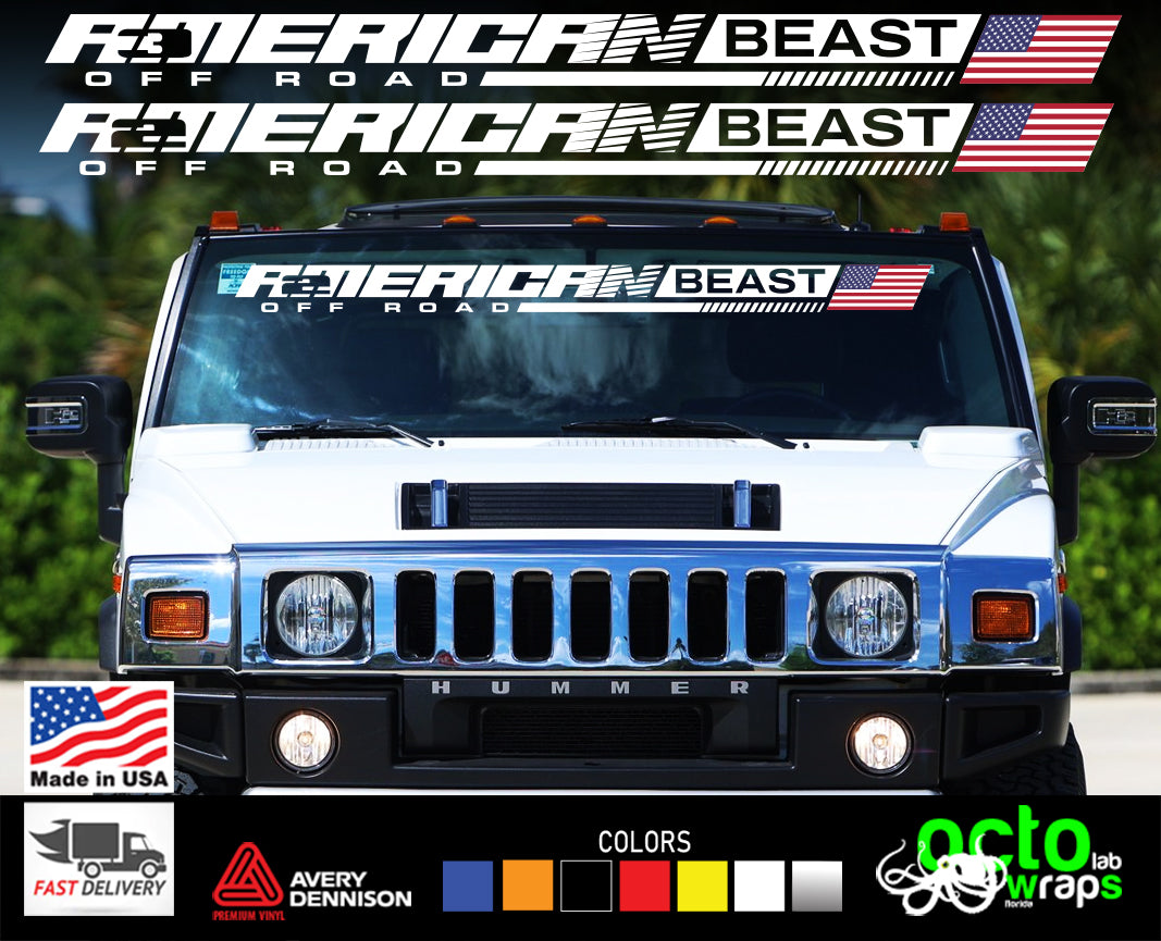 HUMMER H2 H3 Off Road windshield decal sticker AMERICAN BEAST – Octo ...
