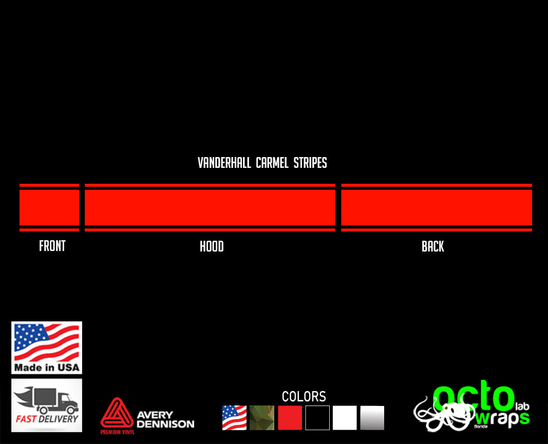 Vanderhall CARMEL GTS RACING stripes decal sticker – Octo Lab Stickers
