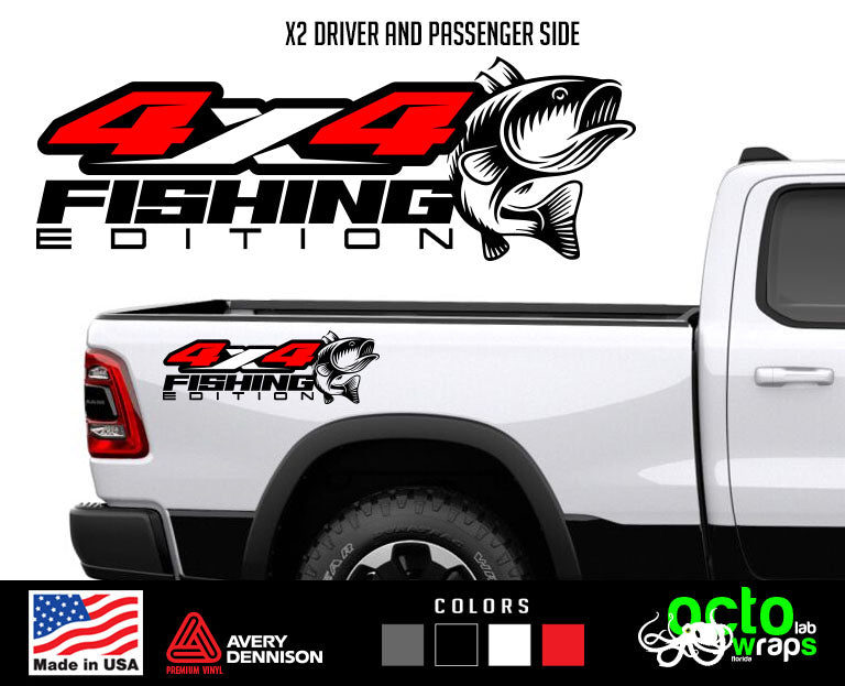 Bass Fishing 4x4 Truck Decal Sticker