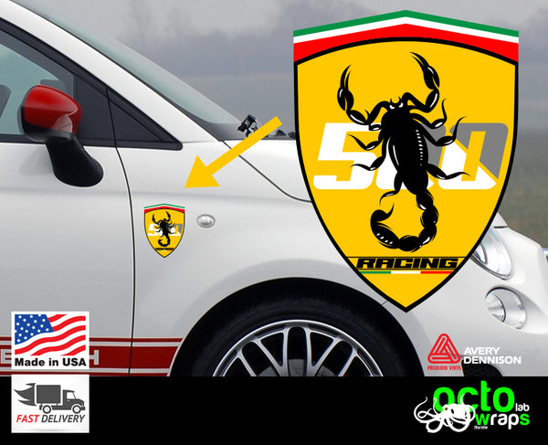 Fiat Abarth 500 595 RACING SCORPION side door emblem decal sticker