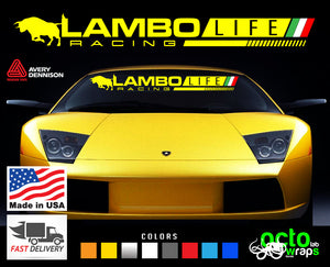 Lamborghini LAMBO LIFE windshield decal sticker – Octo Lab Stickers