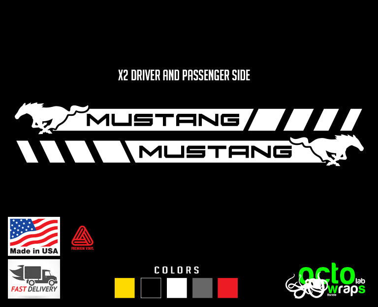 Kit Stickers Bande Double Liseré Double Extérieur de Ford Mustang