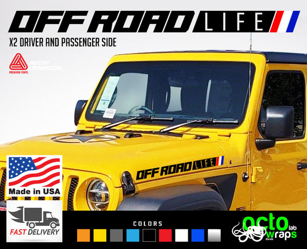 Jeep Wrangler 2X side decal sticker OFF ROAD LIFE – Octo Lab Stickers