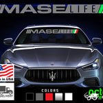 Maserati MASE LIFE windshield decal sticker