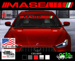 Maserati MASE LIFE windshield decal sticker