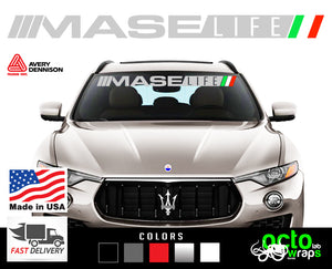 Maserati MASE LIFE windshield decal sticker